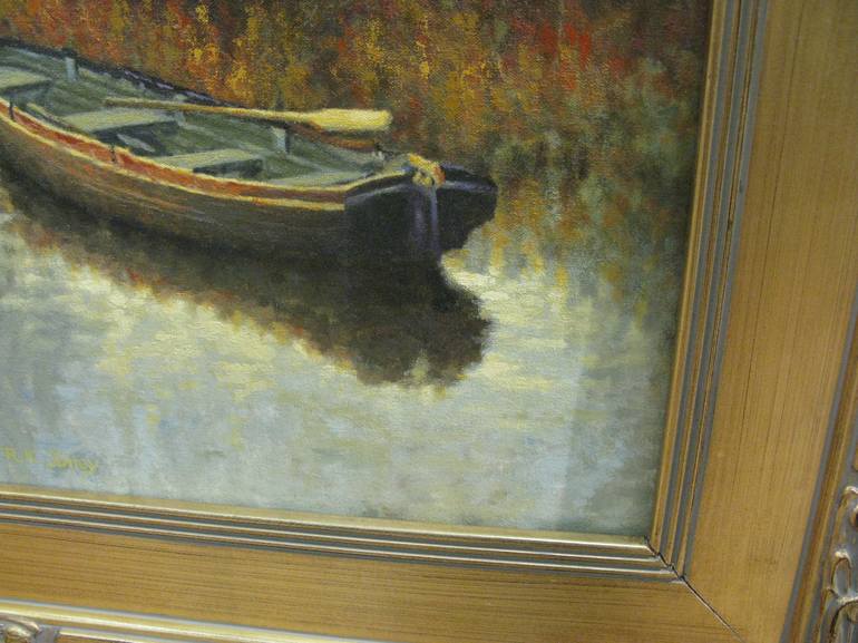 Original Impressionism Boat Painting by R K Jolley