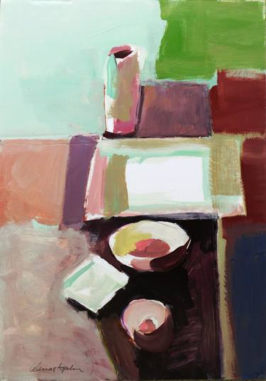 Original Expressionism Still Life Paintings by Athanasios Anastopoulos