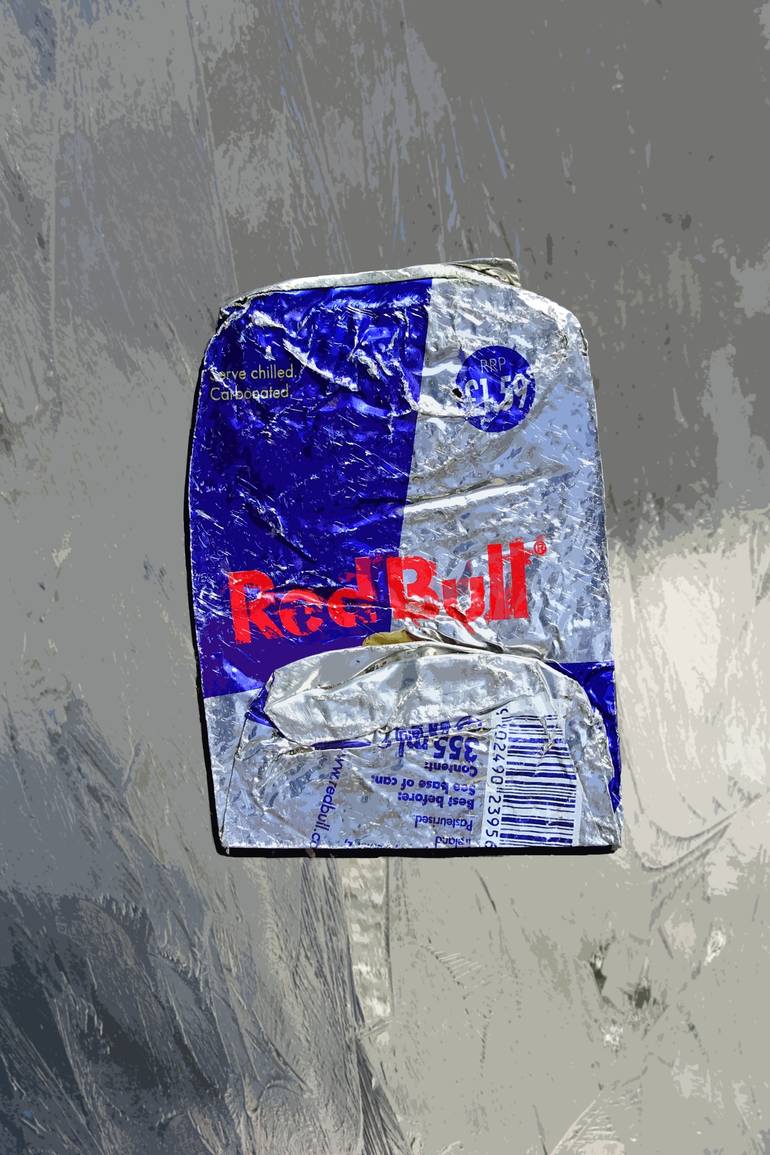Crushed Red Bull Can VII Limited Edition of 10 New Media by X O