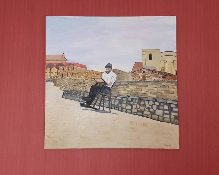 Original Conceptual Religious Painting by Alida Velea
