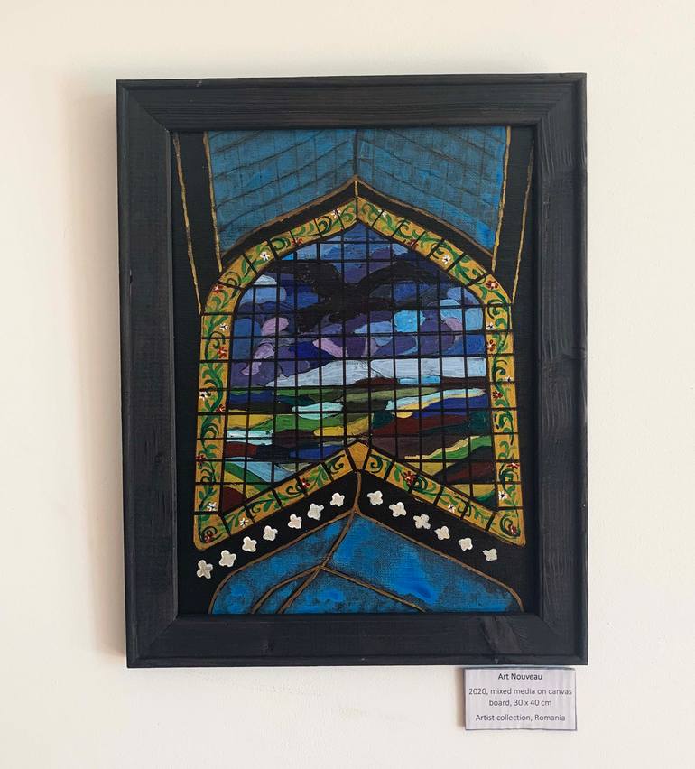Original Conceptual Outer Space Painting by Alida Velea
