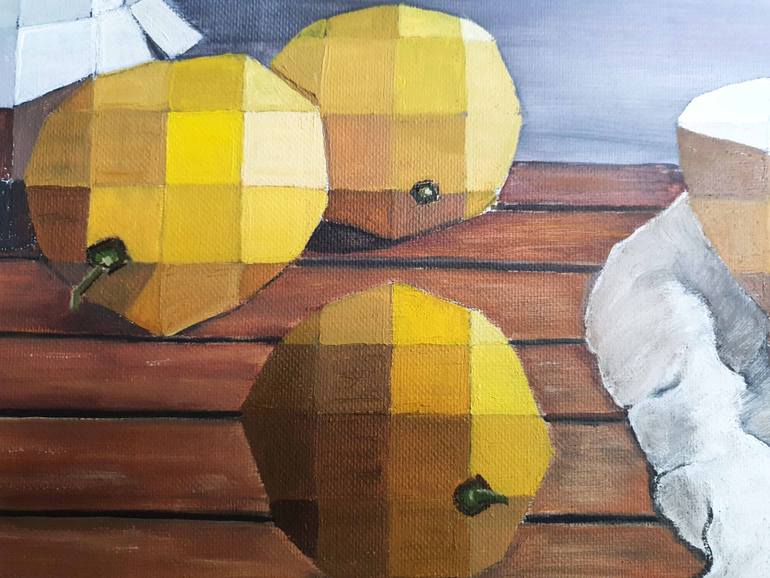 Original Abstract Expressionism Still Life Painting by Alida Velea
