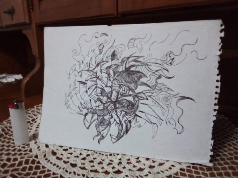 Original Abstract Science/Technology Drawing by Stefan Stignei