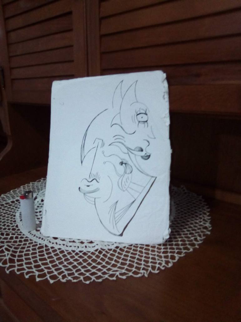 Original Abstract Women Drawing by Stefan Stignei