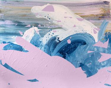 "Il demone infranto" (2020) Pink Abstract Painting, Waves Abstract Painting thumb