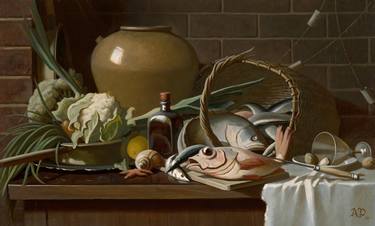 Original Art Deco Still Life Paintings by Andrey Pingachev