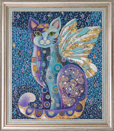 Print of Art Deco Cats Paintings by Kalin Ganchev
