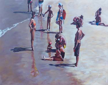 Original Figurative Beach Paintings by Giulio Schiavo