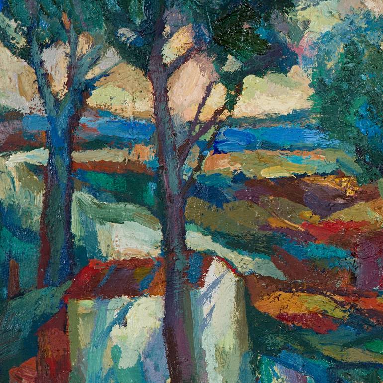 Original Expressionism Landscape Painting by Viktoryia Kulvanouskaya