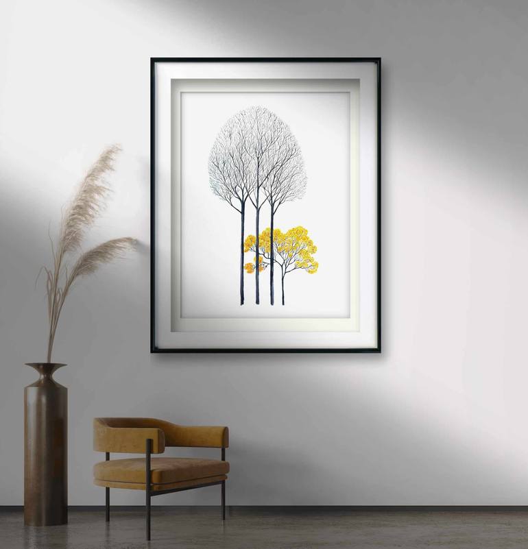 Original Illustration Landscape Painting by Marian Gorin