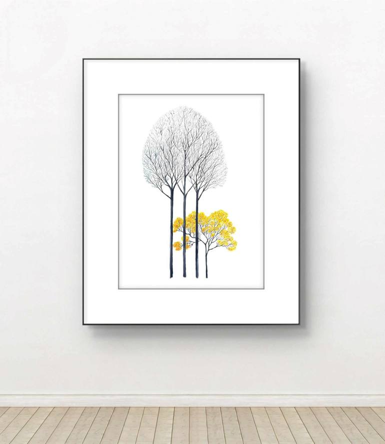 Original Illustration Landscape Painting by Marian Gorin