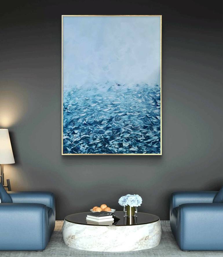 Original Abstract Seascape Painting by Marian Gorin
