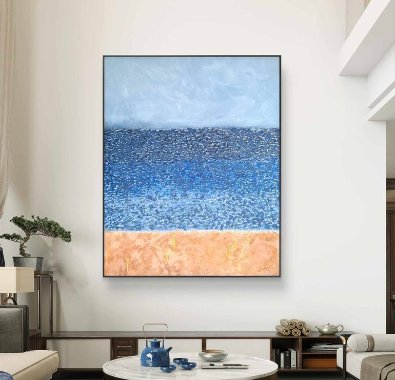 Original Abstract Seascape Painting by Marian Gorin