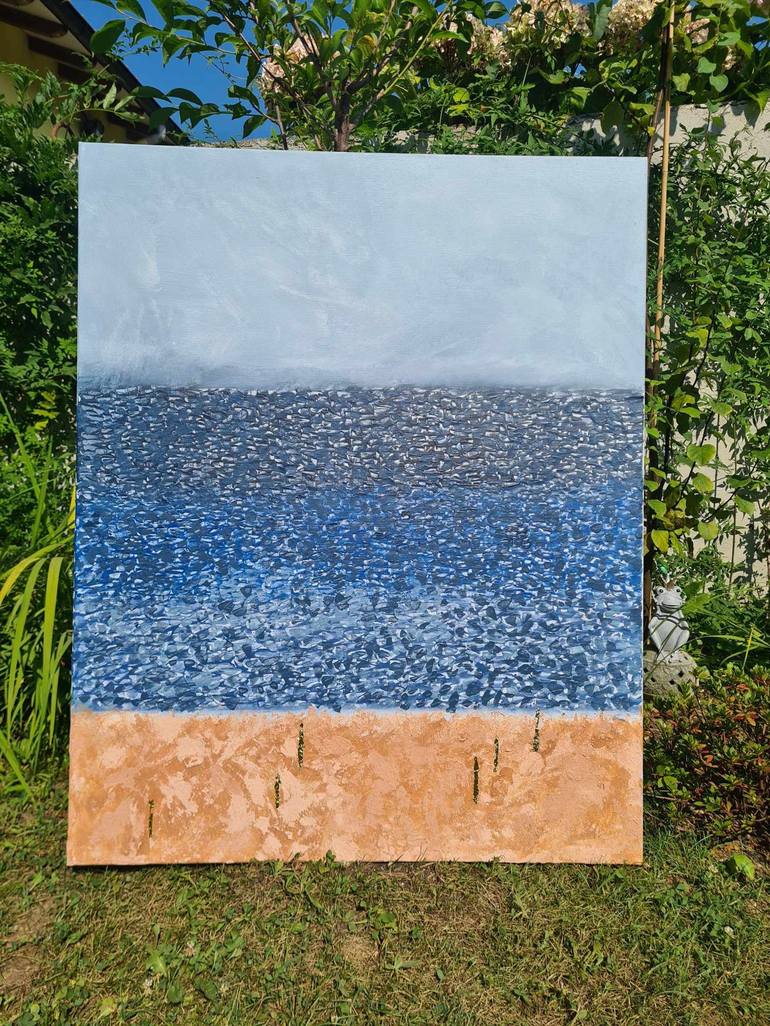 Original Abstract Seascape Painting by Marian Gorin