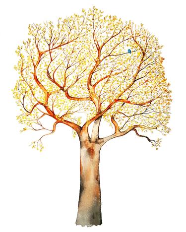 Original Illustration Tree Paintings by Marian Gorin