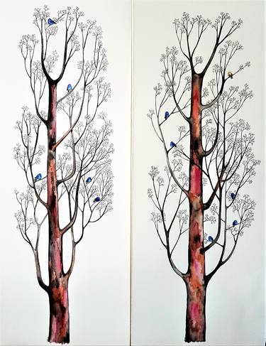 Print of Tree Drawings by Marian Gorin