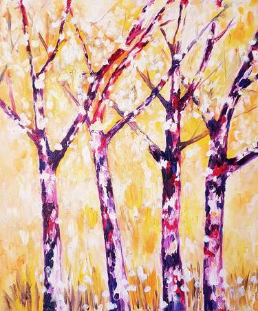 Original Expressionism Tree Paintings by Marian Gorin