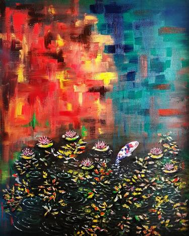 Original Expressionism Fish Paintings by Marian Gorin