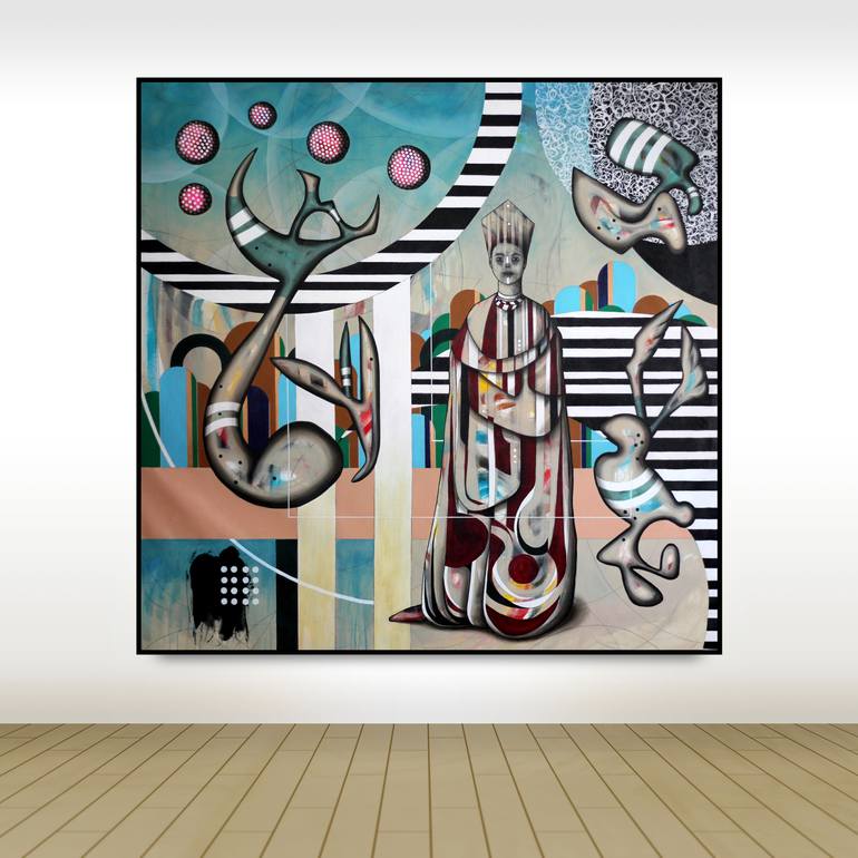 Original Abstract Outer Space Painting by Sylvain Pare