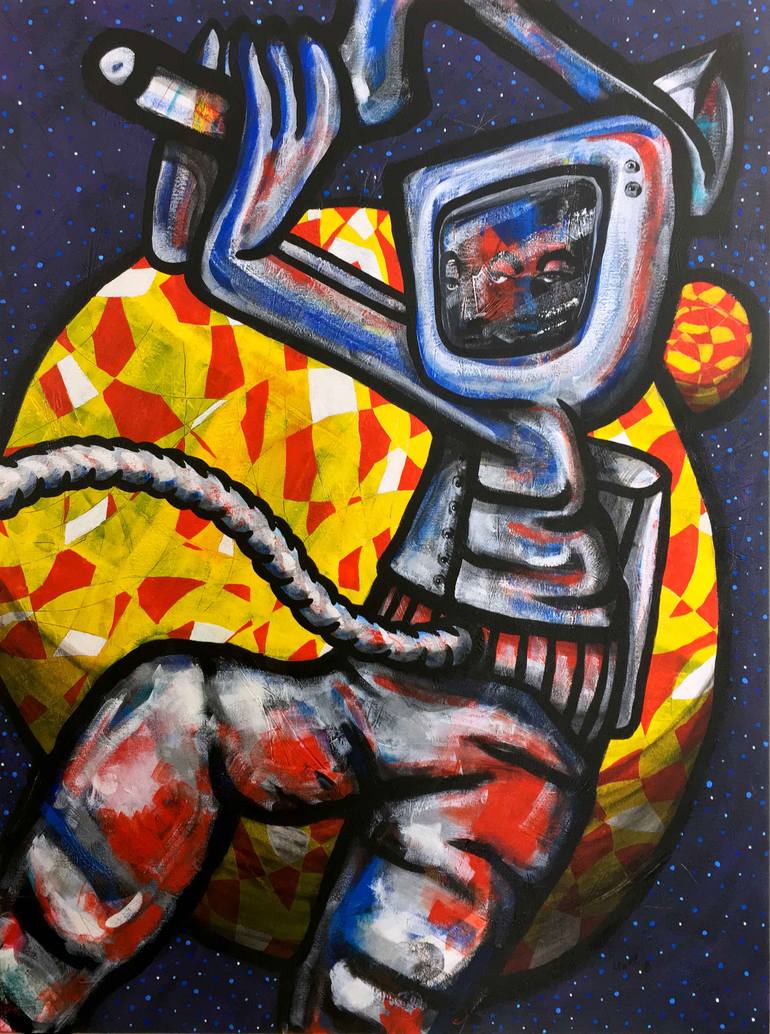 Original Expressionism Cartoon Painting by Sylvain Pare
