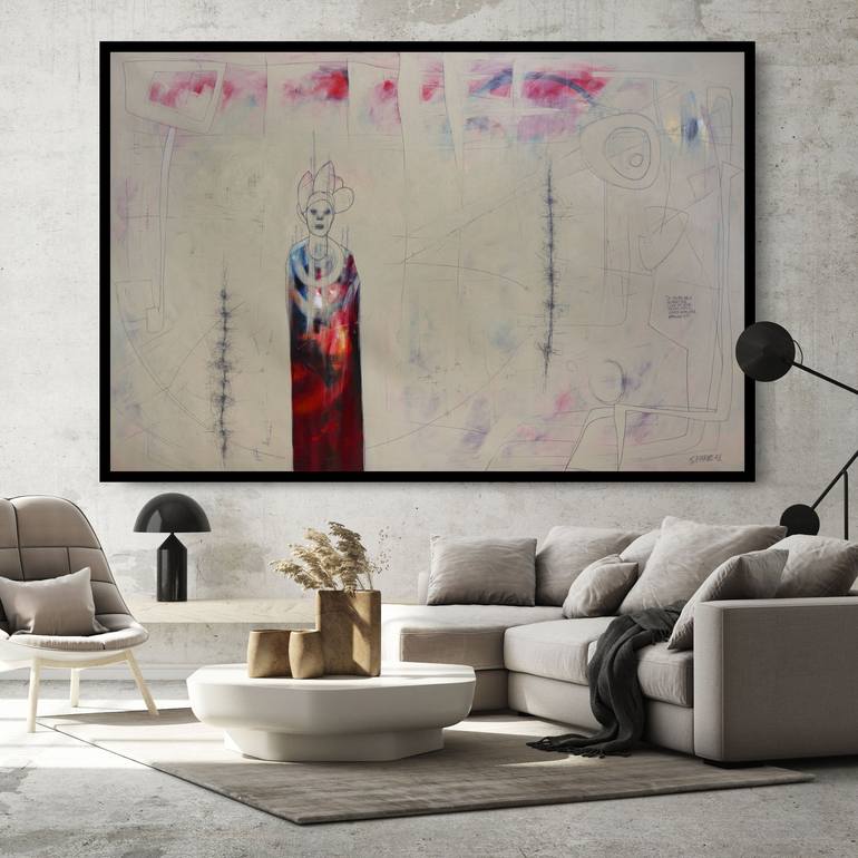 Original Abstract People Painting by Sylvain Pare