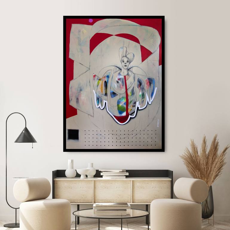 Original Abstract People Painting by Sylvain Pare
