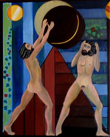 Original Expressionism Classical mythology Paintings by EVGENIOS ANNAS ZARIFIS