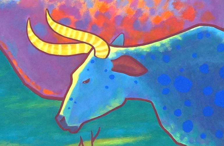 Original Art Deco Animal Painting by Margarita Felis