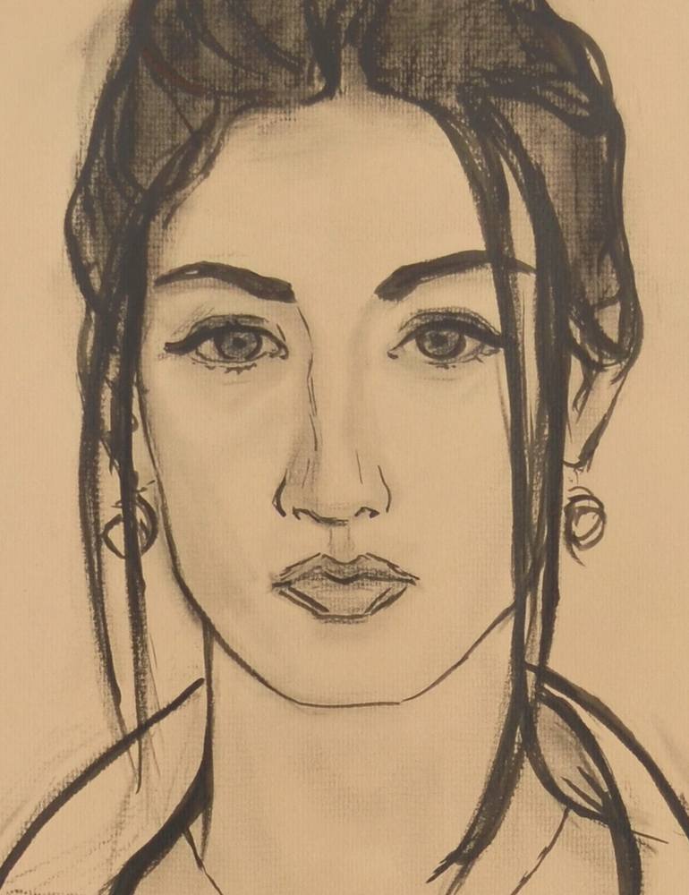 Original Portraiture Portrait Drawing by Margarita Felis