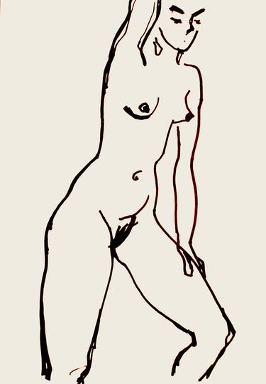 Original Minimalism Nude Mixed Media by Margarita Felis