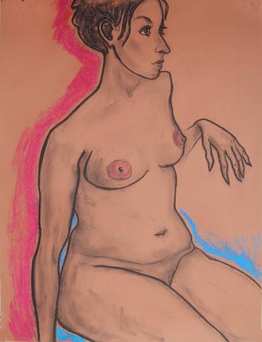 Saatchi Art Artist Margarita Felis; Drawings, “Sitting woman drawing” #art