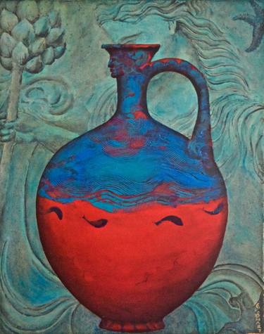 Red And Blue Pitcher thumb