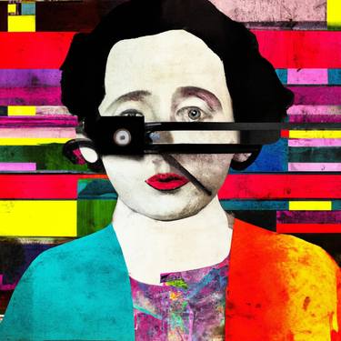 Print of Dada Portrait Mixed Media by Ana Mangot