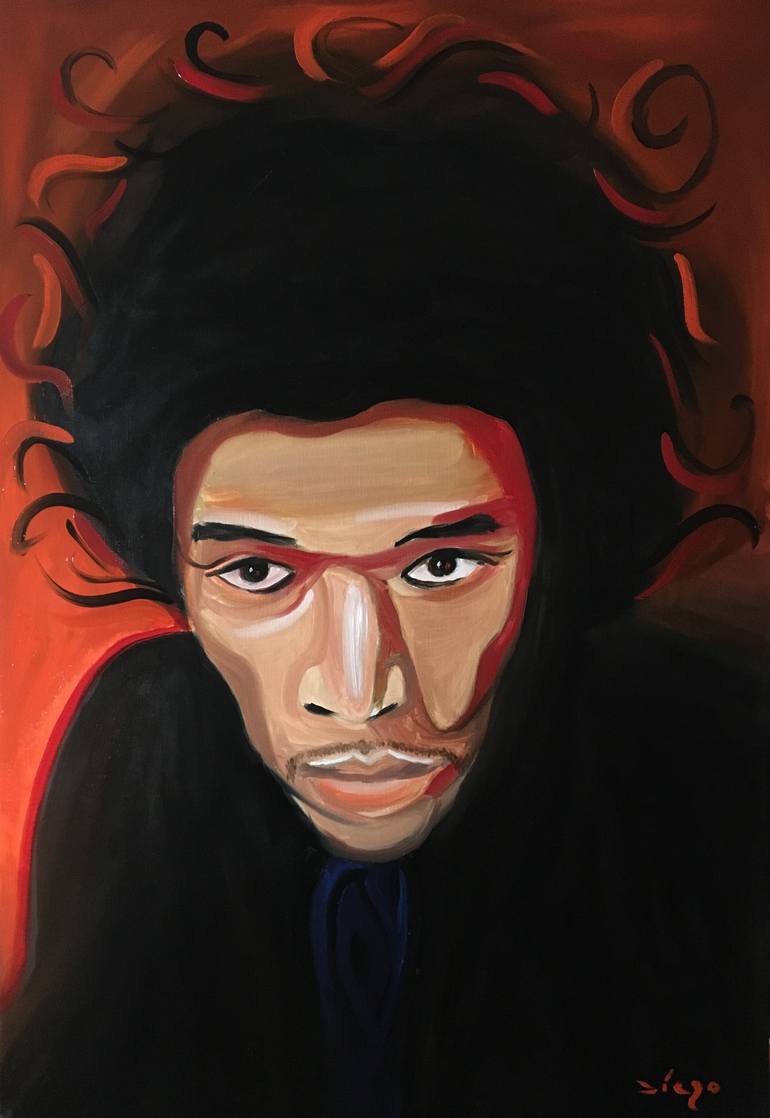 Jimi Hendrix Painting by Diego Besozzi | Saatchi Art