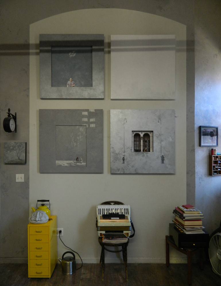 Original Figurative Cities Painting by Vladimir Davidenko