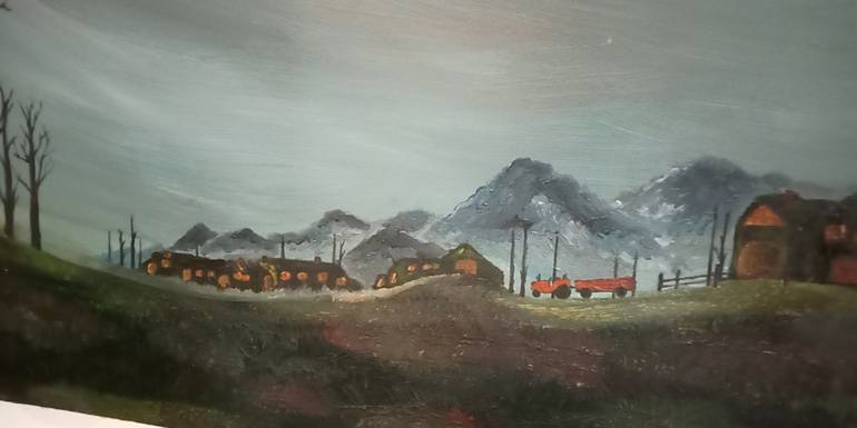 Original Impressionism Landscape Painting by Jatin Chatterjee