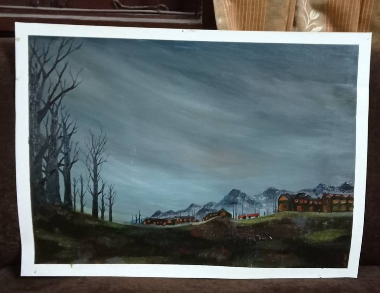 Original Impressionism Landscape Painting by Jatin Chatterjee