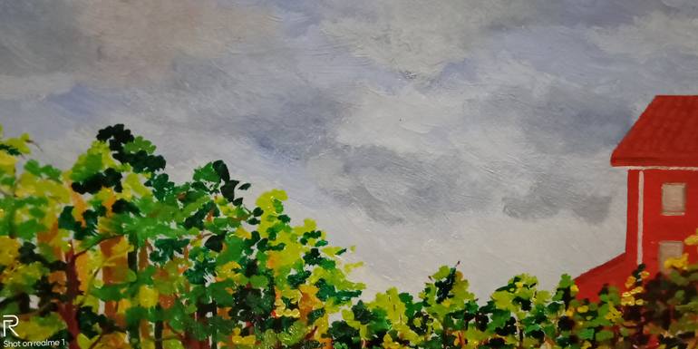 Original Impressionism Landscape Painting by Jatin Chatterjee