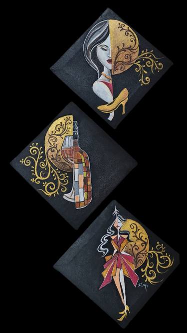 Original Abstract Expressionism Fashion Paintings by Syeda Ishrat