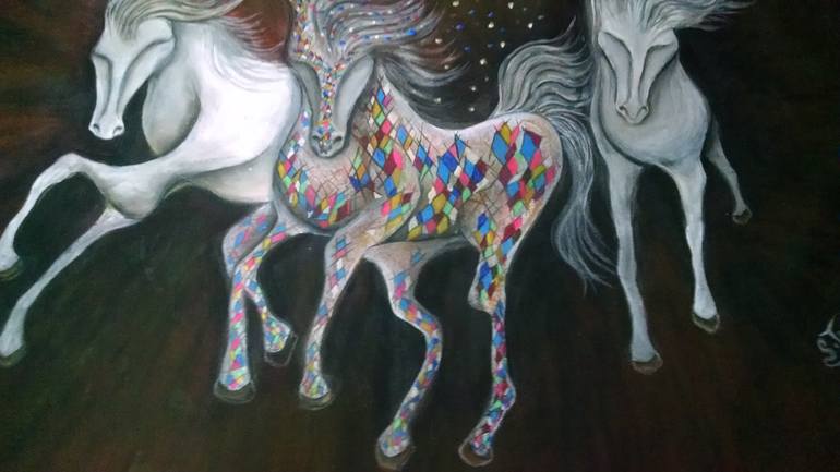 Original Abstract Horse Painting by Syeda Ishrat