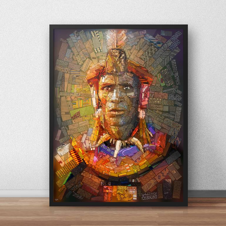 Original Cubism People Mixed Media by Charis Tsevis