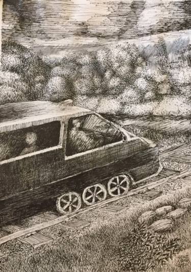 Original Realism Train Drawings by Mike Ciemny