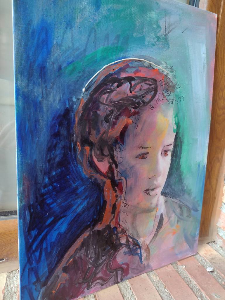 Original Figurative Portrait Drawing by marina del pozo