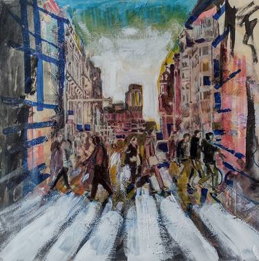 Original Figurative Cities Paintings by marina del pozo