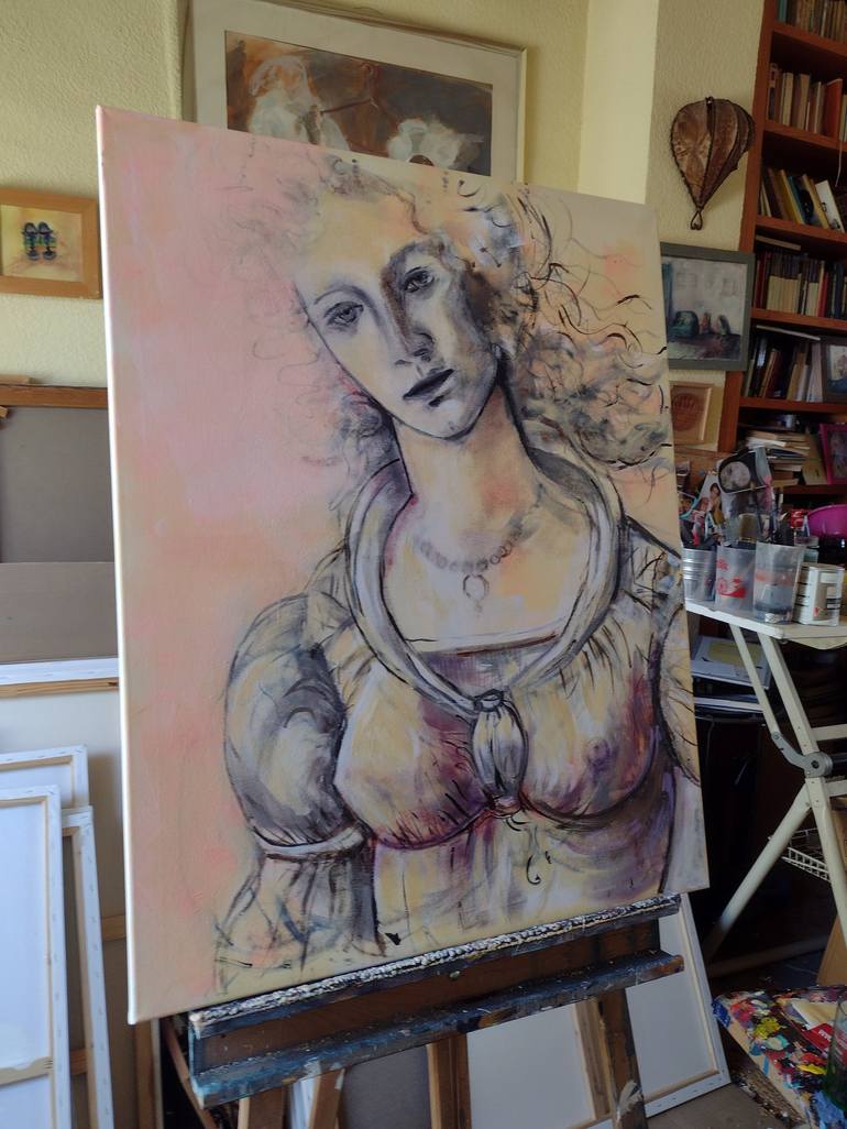 Original Portrait Painting by marina del pozo