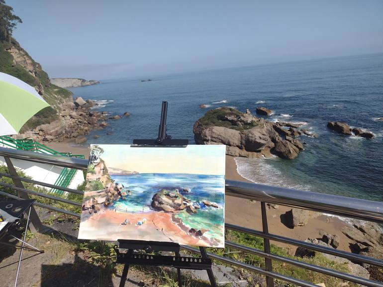Original Impressionism Landscape Painting by marina del pozo