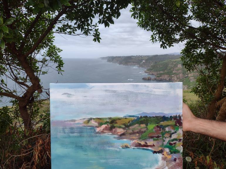 Original Impressionism Landscape Painting by marina del pozo