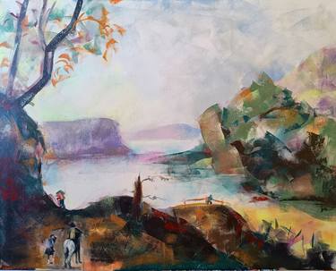 Print of Landscape Paintings by marina del pozo