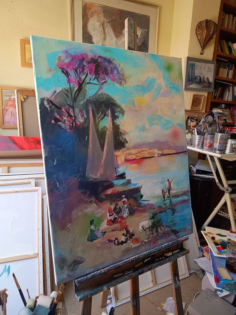 Original Figurative Landscape Painting by marina del pozo