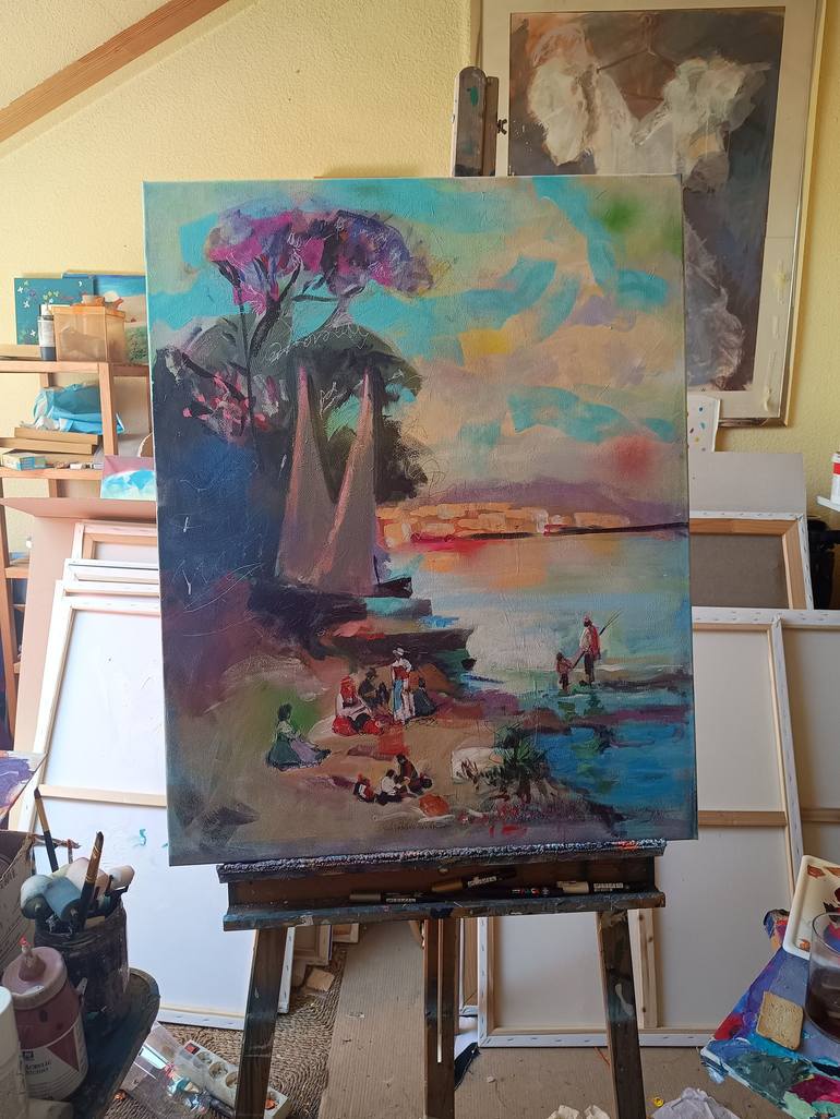 Original Figurative Landscape Painting by marina del pozo